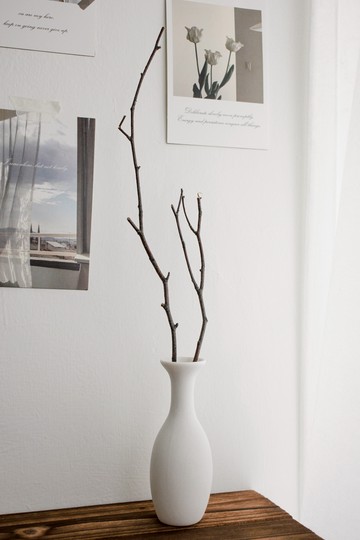 不規則陶瓷花瓶 含乾燥花