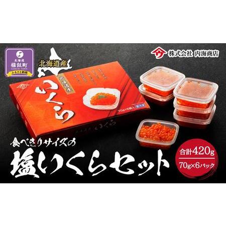 ふるさと納税 食べきりサイズの塩いくらセット（70g×６パック） 北海道様似町