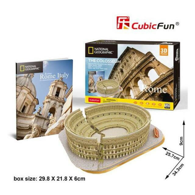 【Cubicfun】國家地理頻道授權 3D立體拼圖-旅行者系列(附國家地理頻道圖文誌) 羅馬競技場