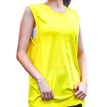 CHEAUCHI 巧奇 無袖背心酷跑衣 SEAWWASTEX 漁網回收 吸濕排汗 快乾  XL  櫻草黃