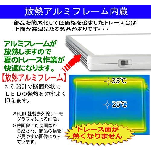 日本製「側面スイッチで誤動作防止」「11800⇔9300Lx切替」高輝度 A3トレース台 高演色 LEDビュアー5000A3(A3-10)