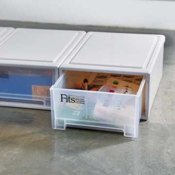 日本天馬 Fits隨選系列22.4寬單層抽屜收納箱 3入