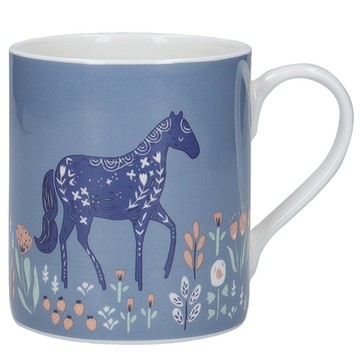 《KitchenCraft》骨瓷馬克杯-花園馬300ml-- 水杯 茶杯 咖啡杯