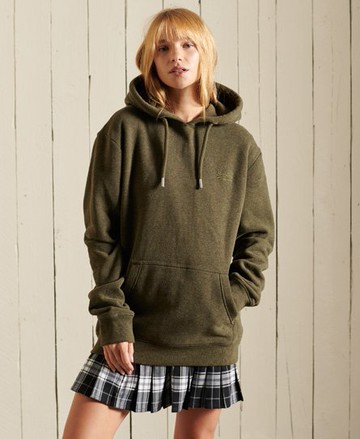 Superdry Women's Women's Loose Fit Vintage Logo Embroidered Hoodie Khaki / Olive Marl - Size: S