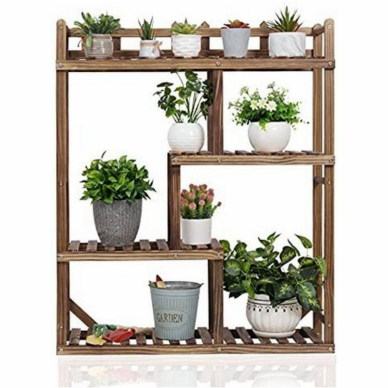 フラワースタンド 木製 ガーデンラック 4段 プランタースタンド 室内 屋外 植木鉢台 観葉植物 花台 植物 棚 盆栽棚 おしゃれ 園芸ラック 通販 Lineポイント最大0 5 Get Lineショッピング