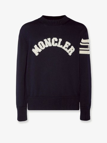 Cotton sweater with Logo patch - MONCLER - gender_Man