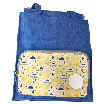 SO In SEWING 所以相縫 好好讀書書袋  354g  趣味幾何 藍色 + 黃色