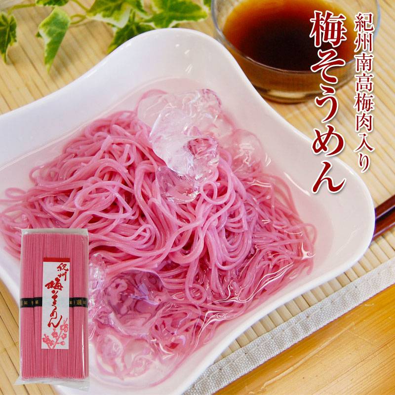 紀州 南高梅肉入 手延べ 梅そうめん 250g 手延べ そうめん 梅肉入り 素麺　※めんつゆは別売りです5,400円以上で送料無料※北海道、沖縄除く