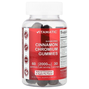 Vitamatic, 肉桂鉻軟糖，天然肉桂蘋果派，2000 毫克，60 粒軟糖（每粒軟糖 1000 毫克）