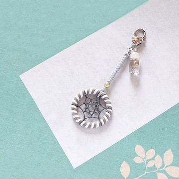 【限量】海之貝殼丨禮物 手作雙色 捕夢網吊飾 鑰匙扣-微醺灰