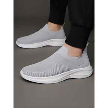 男鞋夏季透氣薄款飛織網面輕便防滑懶人一腳蹬男士運動休閑跑步鞋