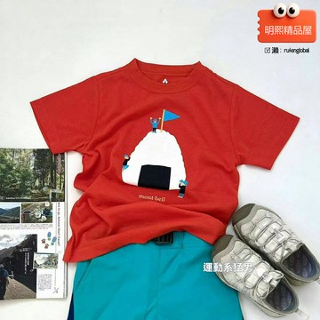 【三色飯糰】男女童短袖 T恤 短袖T恤 兒童T恤 夏季T恤 卡通T恤 純棉透氣 可愛印花 2024夏季新款 親子裝