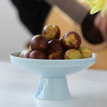 創意高腳陶瓷茶點盤 新中式大號水果盤家用客廳零食瓜子堅果碟子