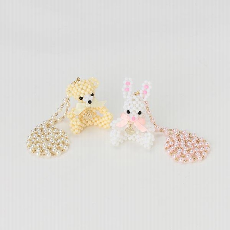 新品 タグ付き メゾピアノ ネックレス モチーフ くま チェック