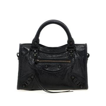 Balenciaga 巴黎世家 Le City Mini 迷你 羊皮 手提包 肩背包 斜背包 機車包 黑色 8063952ABEK1000