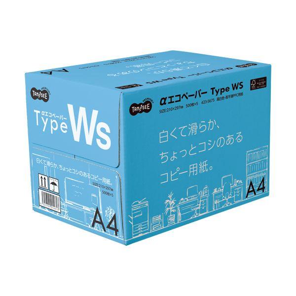 （まとめ）TANOSEE αエコペーパータイプWS 白くて滑らか、ちょっとコシのあるコピー用紙。 A4 1箱(2500枚:500枚×5冊) 〔×3セット〕