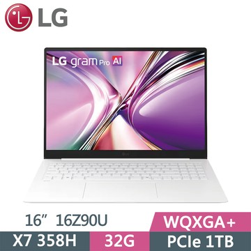 LG gram Pro 16Z90U-K.AUB7C2 白(Ultra X7 358H/32G/1TB SSD/WQXGA+/16/W11)