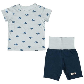 akachan honpo - 短袖家居服-鯨魚-淺藍色