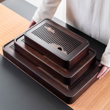 竹制茶盤家用簡約儲水式茶具托盤瀝水新中式干泡茶臺茶托功夫茶海