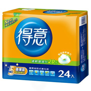 得意 優質連續抽取式衛生紙 雙層 100張  24包  1袋