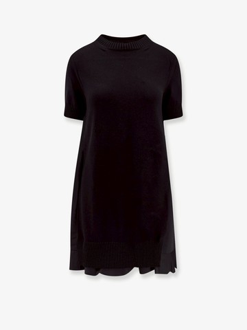 Cotton dress with back nylon panel - SACAI - gender_Woman