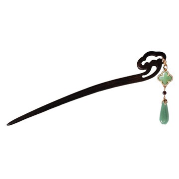 樂天精選~原創復古風高級感精致發簪黑檀木質東陵玉簪子盤發發髻旗袍發飾女 雙11全館免運