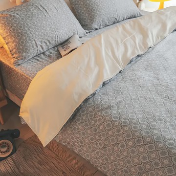 棉床本舖 100%天絲60支 台灣製 - 植物來源 透氣吸濕  單人(床包186 x 105cm + 枕套75 x 45cm)  歲月靜好  床包 + 枕套組