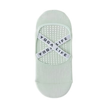 NICOFUN 愛定做 交叉彈力帶止滑襪 女襪 FYK24YOGA02 40g 2雙  22~24.5cm  綠色