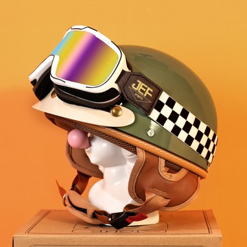 公司貨 免運 超低價 頭盔復古半盔踏板摩托機車電動輕便瓢3C認證安全帽夏男女 快速發貨