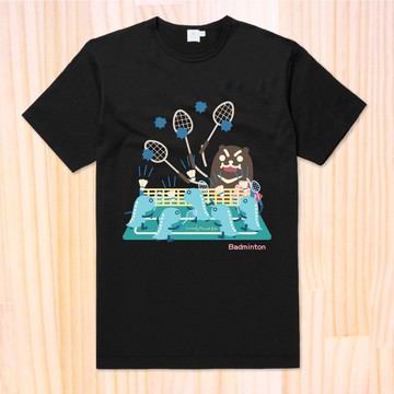 寂寞星球運動排汗杉-霸氣飽熊- PTT 羽球落選版-客製無法退貨