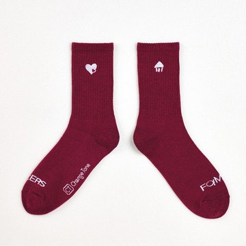 聯名 我家的事_阿秋好運 中筒襪 勵秋紅(F)