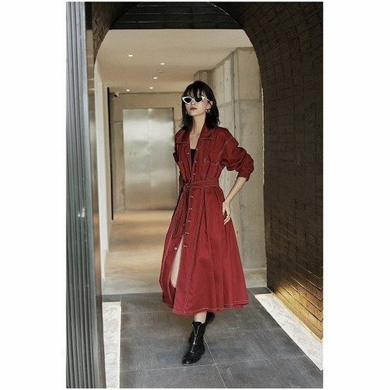 ワンピース レディース ロング 秋 冬 シャツワンピース マキシ丈 長袖 無地 通勤服 通学服 お呼ばれ 食事会 デート服 10代 代 30代 40 代 50代 通販 Lineポイント最大get Lineショッピング