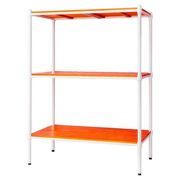 dayneeds 日需百備 烤漆架 全松木  90 x 45 x 120cm  白框+柚木  3層