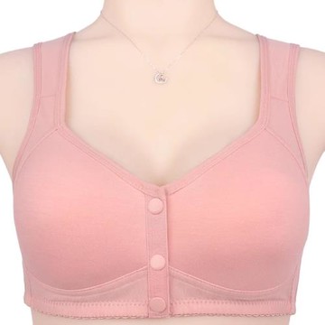 前扣中老年文胸聚攏無鋼圈夏季薄款媽媽女士內衣女老人超薄款胸罩