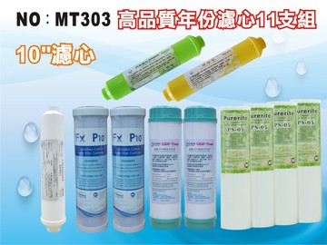 【龍門淨水】 10英吋年份濾心11支組 高品質 飲水機 淨水器 RO純水機(MT303)