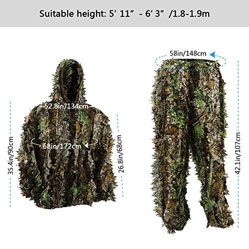 Zicacアウトドア迷彩Ghillie Suit 3d Leafy迷彩服ジャングルウッドランドHunting 並行輸入