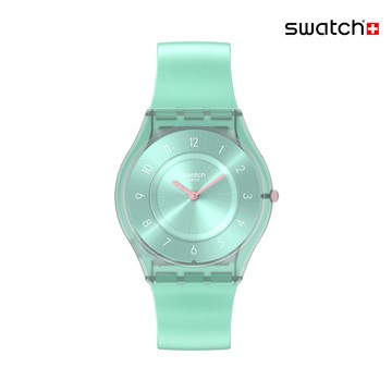 Swatch PASTELICIOUS TEAL 超薄手錶/瑞士製造 SS08L100 (34mm)【官方旗艦店】