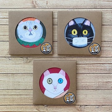 +蕊喵日常+陶瓷吸水杯墊/杯墊/文青風/可愛風/貓咪/居家用品