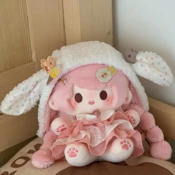 【✨臺灣齣貨✨免運】 棉花娃娃蘇暖暖暖大豆20cm娃娃ins風高顔值 粉色毛絨玩偶節日禮物 動漫週邊卡通可愛送禮生日禮物