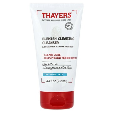 Thayers, 淨顏潔面乳，易長痘皮膚，4.4 液量盎司（132 毫升）