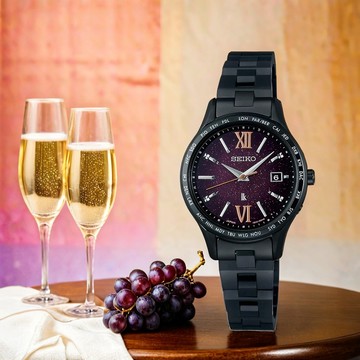 SEIKO 精工 LUKIA 限量 紫色星光 光動能電波女錶-27.5mm(SSVV087J/1B35-0AY0P)