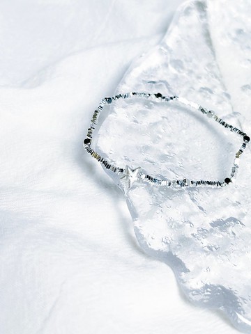 手工製純銀星星 純銀片 手鏈