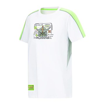 Lining/李寧正品男大童跑步系列反光寬松透氣圓領短袖T恤YTST009