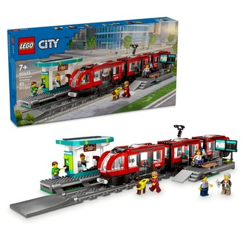 LEGO 樂高 積木玩具 市區路面電車和車站 Set 適合7歲以上玩家 幫助孩子角色扮演和說故事 培養孩子創意和想像力  1盒