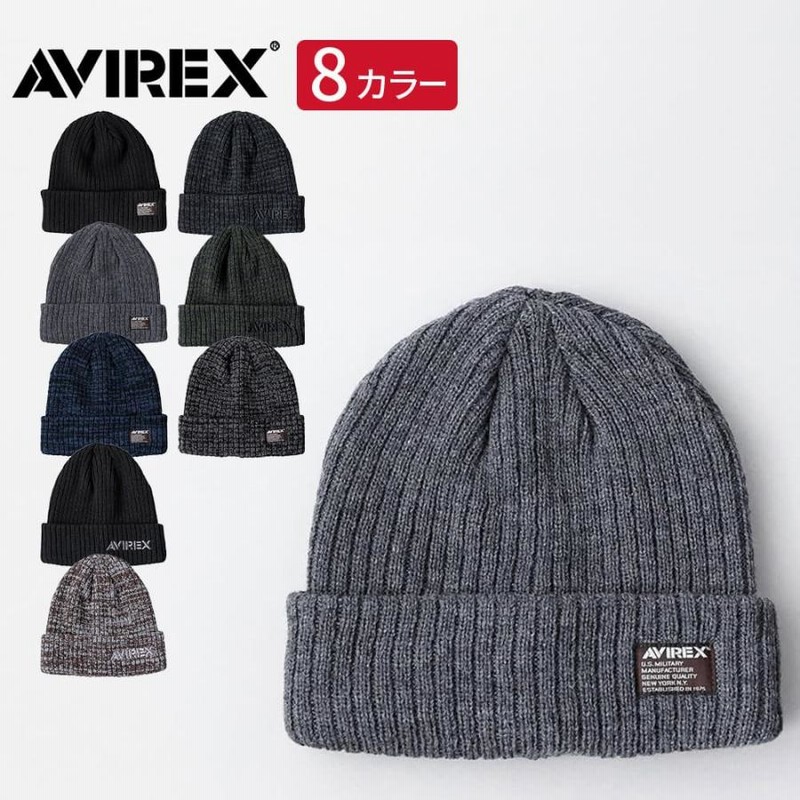 AVIREX アヴィレックス 別注 ミリタリー タグ リブ編み ニット