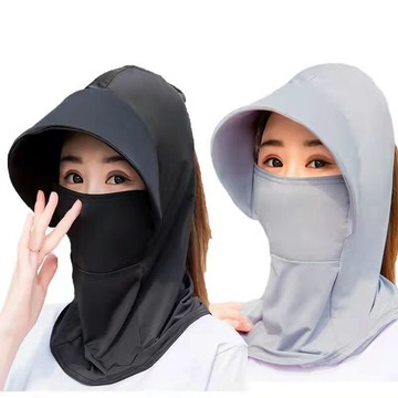 臺灣有貨⚡ 帽子女防曬遮陽帽防紫外綫冰絲材質騎行防塵防曬女太陽帽圍脖護頸冰絲防曬可折疊遮陽帽 防曬帽 遮陽帽女 登山帽