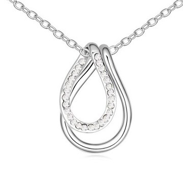 925純銀項鍊 鑲鑽吊墜-精緻時尚優雅百搭生日情人節禮物女飾品6色73ju273【獨家進口】【米蘭精品】