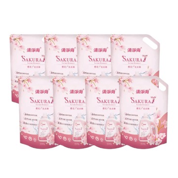 清淨海箱購組 櫻花7+洗衣精補充包 1500g*8