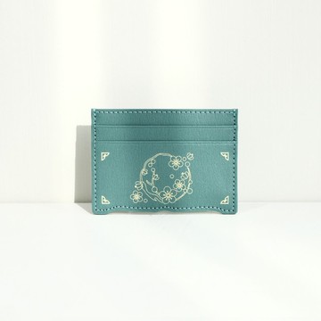 純素環保韓紙皮革 梅花 韓國 生日禮物 卡夾 天空藍