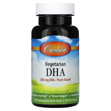 Carlson, 素食 DHA，500 毫克，60 粒素食軟膠囊